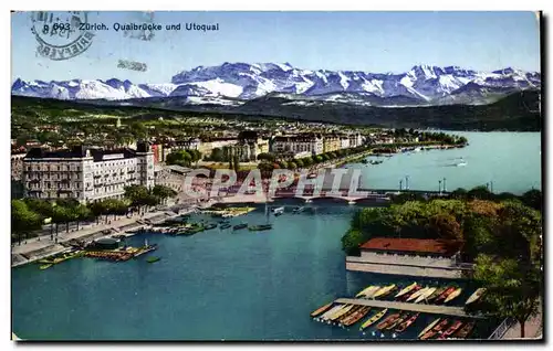 Cartes postales Zurich Quaibrucke und Utoqual