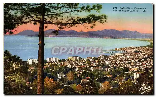 Cartes postales Cannes Panorama Vue De Super Cannes