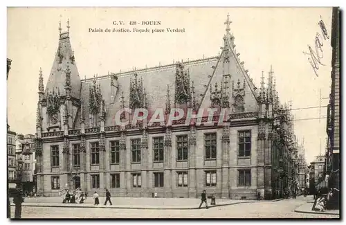 Ansichtskarte AK Rouen Palais de Justice Facade Place Verdrel