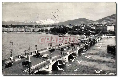 Cartes postales Geneve Le Pont du Mt Blanc et le Mt Blanc