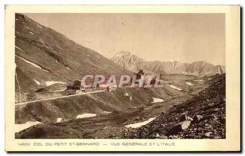 Cartes postales Col Du Petit St Bernard Vue Generale Et L&#39Italie