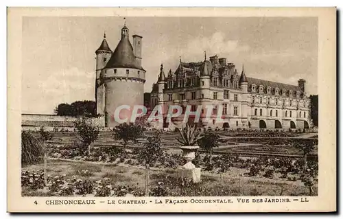 Ansichtskarte AK Chenonceaux Le chateau La Facade Occidentale Vue Des Jardins