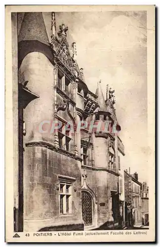 Cartes postales Poitiers L&#39Hotel Fume Faculte de lettres