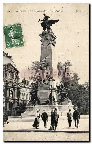 Ansichtskarte AK Paris Monument de Gambetta Louvre