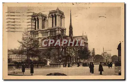 Ansichtskarte AK Les Petits Tableaux De Paris La Cathedrale Notre Dame et le quai de Montabello Notre Dame