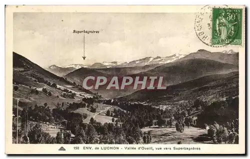 Cartes postales Luchon Vallee d&#39Oueill vue vers Superbagneres