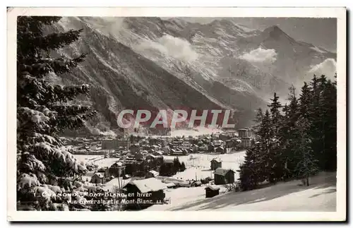 Ansichtskarte AK Chamonix Mont Blanc en hiver vue generale et le Mont Blanc