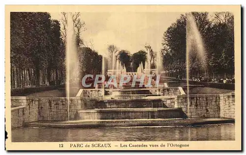 Cartes postales Parc de Sceaux Les Cascades vues de l'Octogone