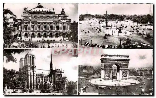 Cartes postales moderne Paris L&#39Opera Place de la Concorde Notre Dame L&#39Arc de Triomphe