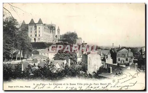 Ansichtskarte AK Pau Le Chateau et la Basse Ville pres du Parc Henri IV