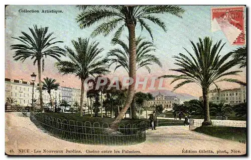 Cartes postales Nice Les Nouveaux Jardins Casino Entre Les Palmiers