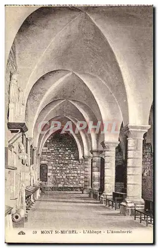 Cartes postales Mont st Michel L&#39abbaye L&#39Aumonerie