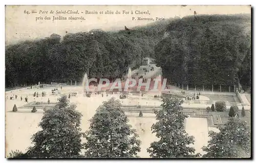 Cartes postales Parc De Saint Cloud Bassin Et Allee Du Fer A cheval Pris Des Jardins Reserves