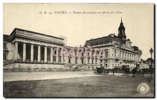 Cartes postales Tours Palais de Justice et Hotel de Ville