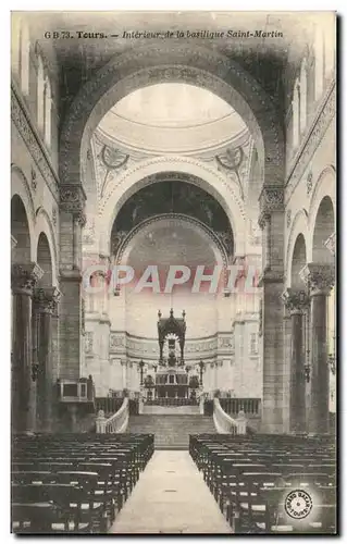 Cartes postales Tours Interieur de la Basilique Saint Martin