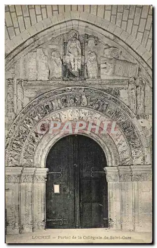 Ansichtskarte AK Loches Portail de la Collegiale de Saint Ours