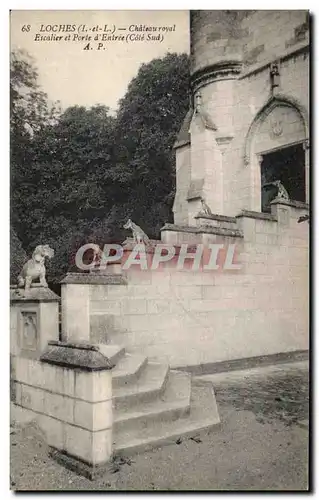 Ansichtskarte AK Loches Chateau Royal Escalier et Porte d&#39Entree