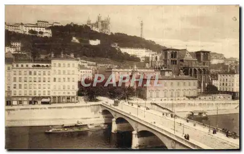 Ansichtskarte AK Lyon Le Pont De Tilsit et le Coteau de Fourviere