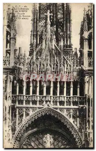 Ansichtskarte AK La Cathedrale De Rouen Facade Detail du Sommet