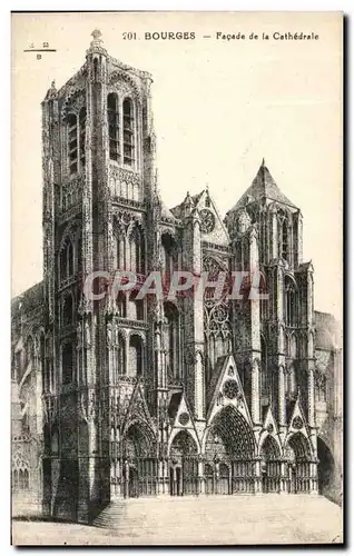 Ansichtskarte AK Bourges Facade de la Cathedrale