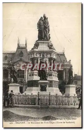 Cartes postales Belfort Le Monument des Trois Sieges Oeuvre de Bartholdi