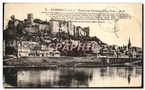 Cartes postales Chinon Ruines du Chateau