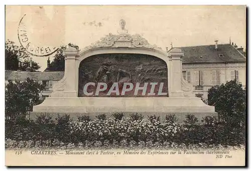 Cartes postales Chartres Monument eleve a Pasteur en Memoire des Experiences sur la Vaccination Charbonneuse