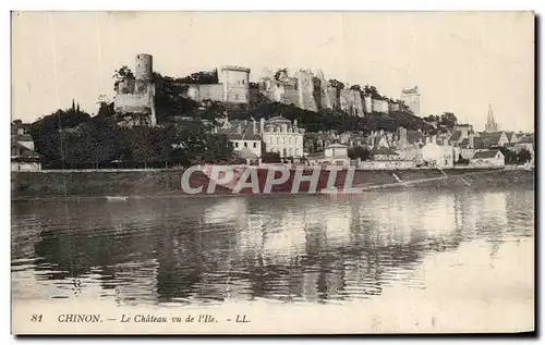 Ansichtskarte AK Chinon Le Chateau vu de l&#39ile