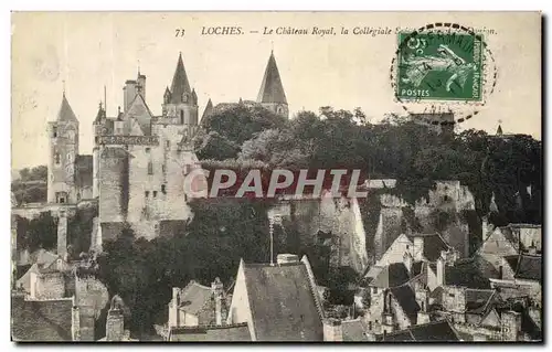 Cartes postales Loches Le Chateau Royal la Collegiale