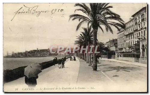 Cartes postales Cannes Le Boulevard de la Croisette et la Casino