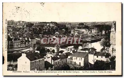 Cartes postales Poitiers Vue Generale Panoramique Prise du Rocher Coligny Le pont Joubert Vallee du Clain