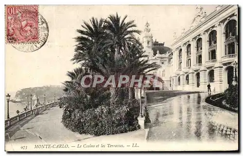 Cartes postales Monte Carlo Le casino et Les Terrasses