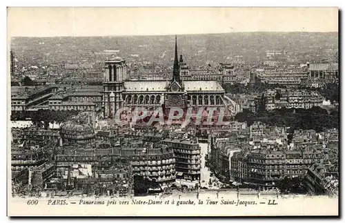 Ansichtskarte AK Paris Panorama Pris Vers Notre Dame Et A Gauche La Tour Saint Jacques