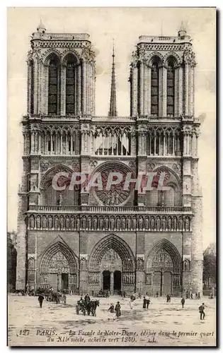 Ansichtskarte AK Paris La Facade De Notre Dame edifiee Dans Le Premier Quart Du 12eme