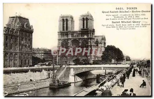 Cartes postales Paris Quai Saint Michel Notre Dame Bouquinistes