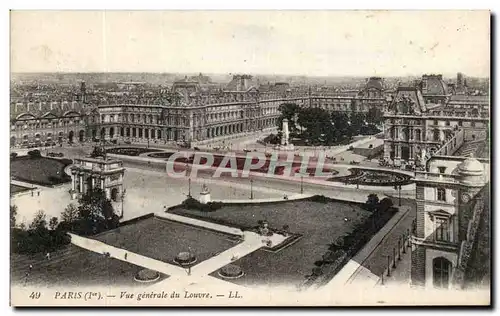 Cartes postales Paris Vue Generale Du Louvre