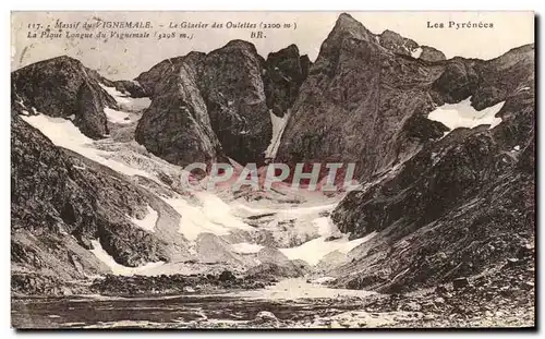 Ansichtskarte AK Massif du Vignemale La Glacier des Oulettes La Piaue Longue du