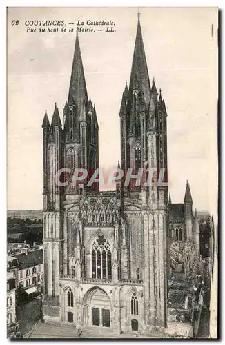 Cartes postales Coutances La Cathedrale Vue du haut de la Mairie