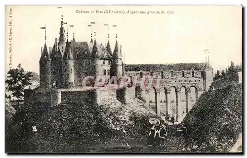 Cartes postales Chateau de Fere d&#39Apres une gravure de 1773