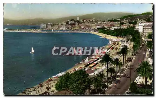 Cartes postales Cannes La Plage Et Le La Promenade De La Croisette