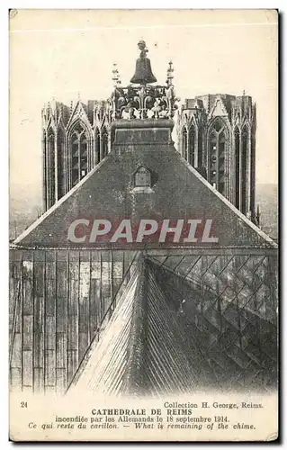 Cartes postales Collection Cathedrale De Reims Incendiee Par Les Allemands