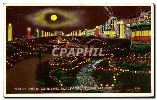 Ansichtskarte AK North shore Gardens Blackpool illuminations