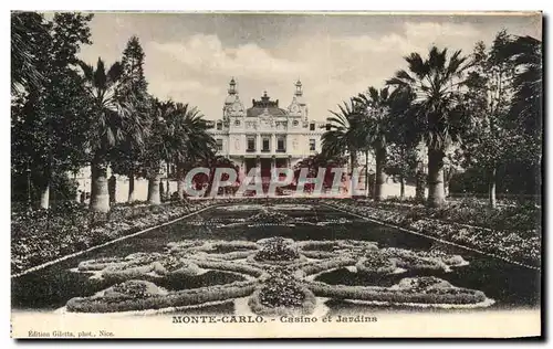 Cartes postales Monte Carlo Casino Et Jardins