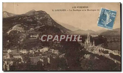 Cartes postales Les Pyrenees Lourdes La Basilique Et La Montugne