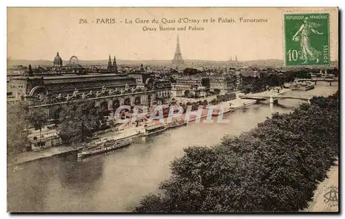 Ansichtskarte AK Paris La Gare du Quai d&#39Orsay et le Palais Panorama Tour Eiffel