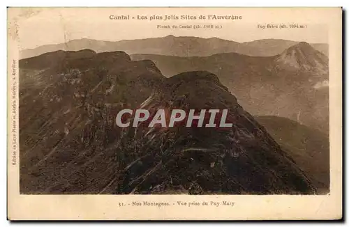 Cartes postales Cantal Les Plus Jolis Sites de L&#39Auvergne Nos montagnes Vue prise du Puy Mary