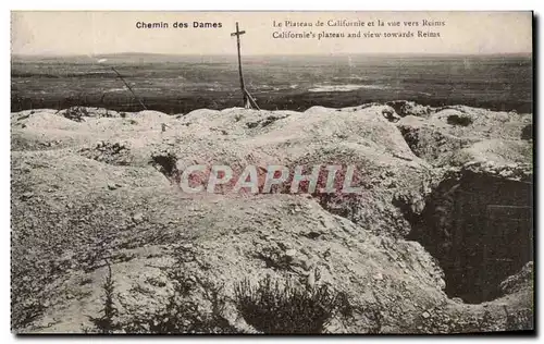 Cartes postales Chemin des Dames Le Piateau de Californie et la vue vers Reims Militaria