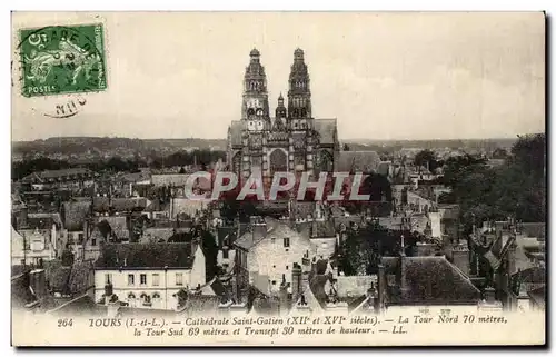 Ansichtskarte AK Tours Cathedrale Saint Gatien La Tour Nord La Tour Sud et Transept