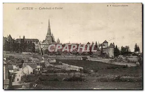 Ansichtskarte AK Autun Cathedrale et Eveche