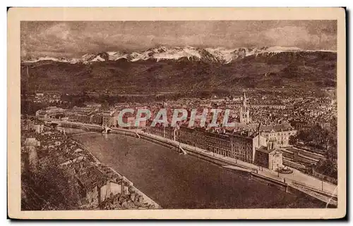 Cartes postales Grenoble Panorama Vue Generale Et La Chaine Des Alpes